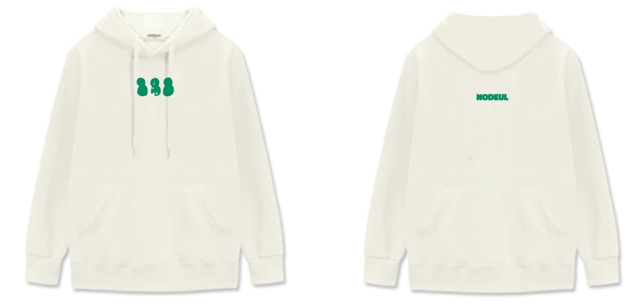 2021 노들야학 평등한 티셔츠 하얀 후드 (녹색 눈사람)
